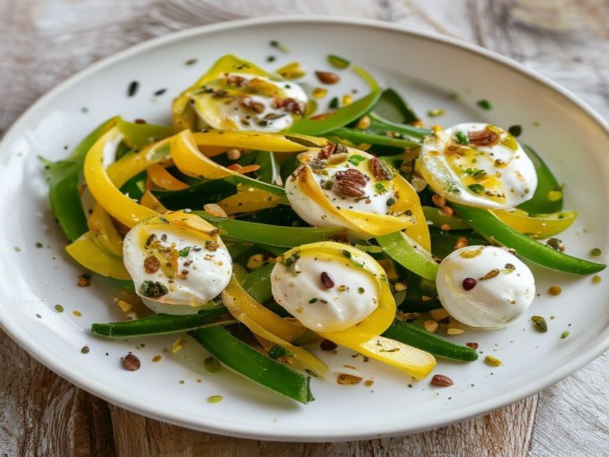Lauwe gestoofde paprika met burrata