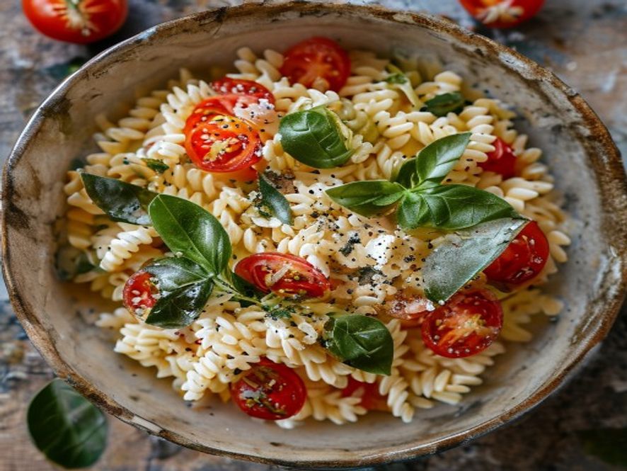 Orzo met feta en geroosterde tomaten