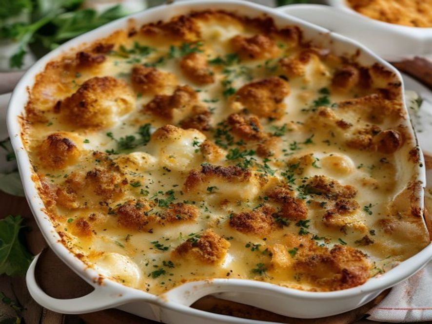 Bloemkoolgratin met kaassaus