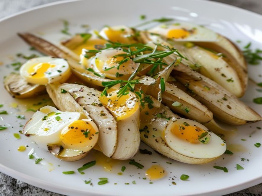 Poireaux vinaigrette (lauwe prei met vinaigrette)