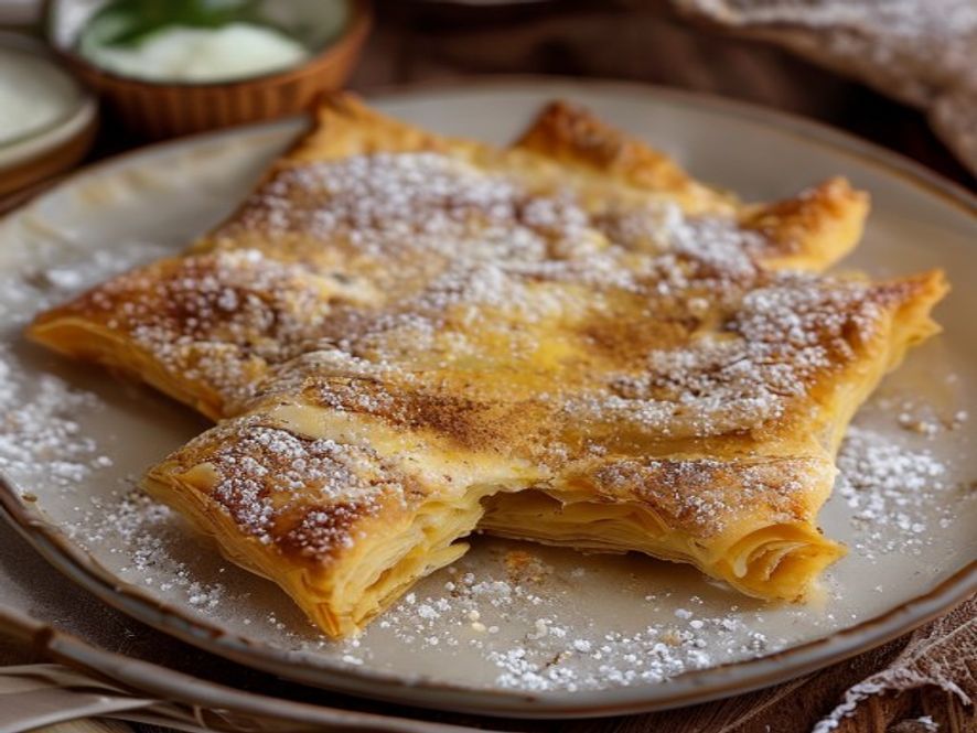 Bougatsa: Griekse custardtaart met filodeeg