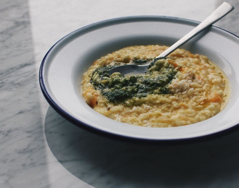 Butternutrisotto met salie en parmezaan