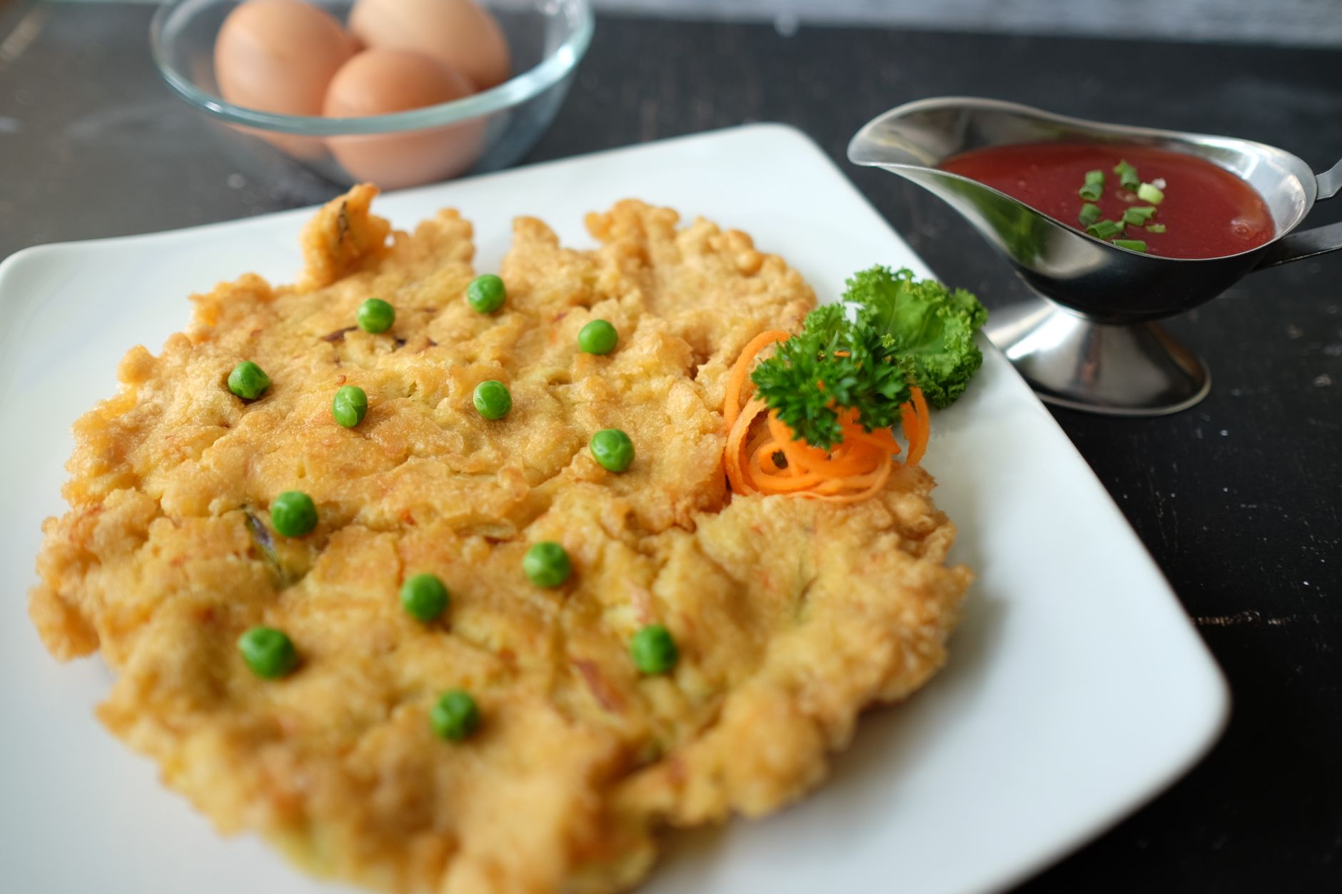 Egg foo young met garnalen