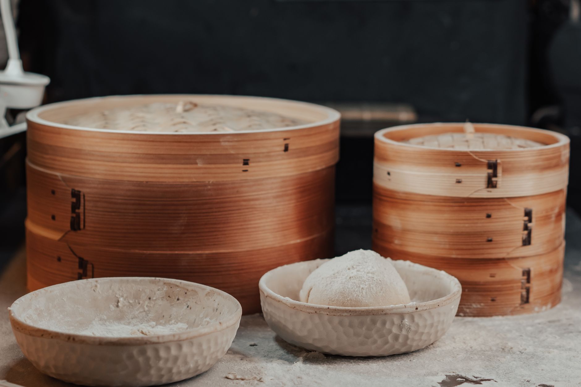 Gestoomde dumplings met kip en garnaal