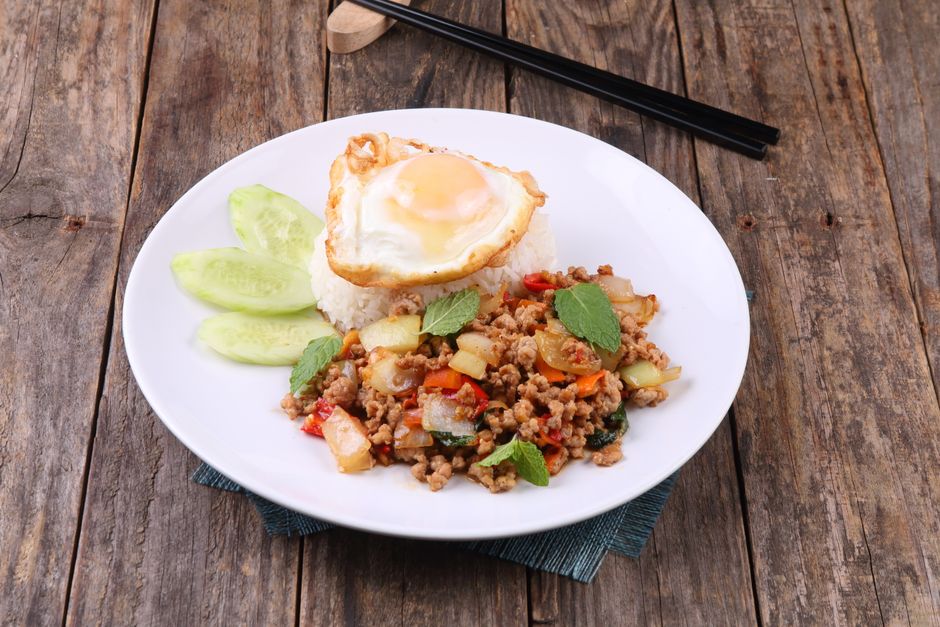 Kai jeow moo (Thaise gevulde omelet met gehakt)