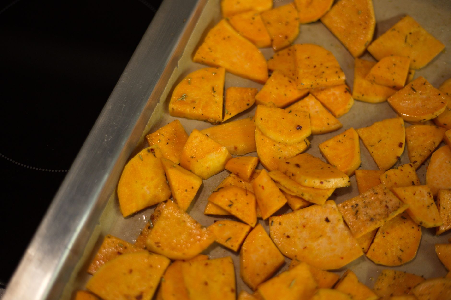 Ovenschotel met zoete aardappel en kip
