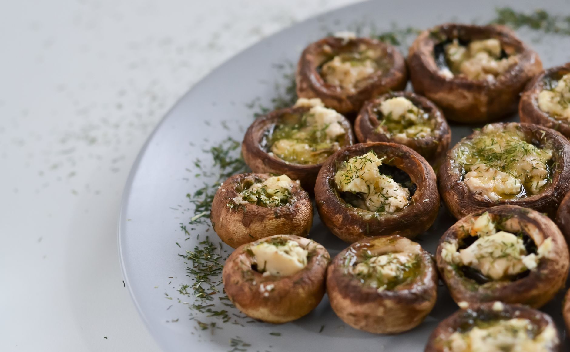 Portobello gevuld met spinazie en geitenkaas