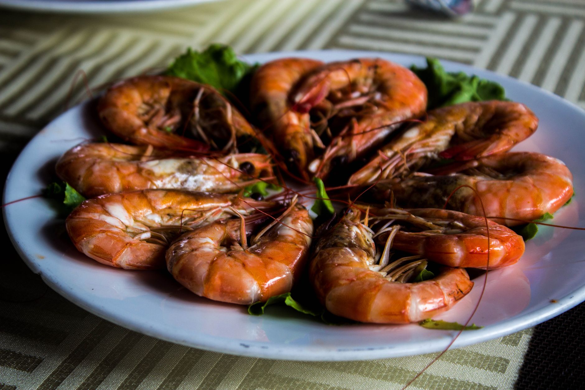 Scampi in Thaise rode currysaus met tagliatelle