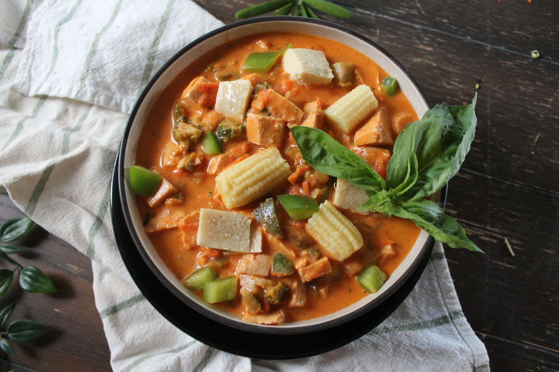 Thaise groene curry met tofu